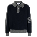 Thom Browne - Maglione a Collo Alto Blu Navy - Thom Browne Exclusive Luxury Collection