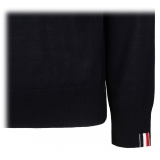 Thom Browne - Navy Blue Fine Knit Jumper - Thom Browne Exclusive Luxury Collection