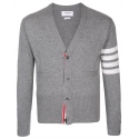 Thom Browne - Cardigan in Cashmere Grigio Chiaro - Thom Browne Exclusive Luxury Collection