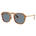 Persol - PO3352S - Striped Brown / Light Blue - Sunglasses - Persol Eyewear