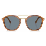 Persol - PO3352S - Striato Marrone / Azzurro - Occhiali da Sole - Persol Eyewear