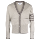 Thom Browne - Cardigan Classico in Cashmere con Scollo a V - Thom Browne Exclusive Luxury Collection