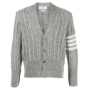 Thom Browne - Cardigan con Scollo a V e Cavo Intrecciato - Thom Browne Exclusive Luxury Collection