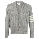 Thom Browne - Cardigan con Scollo a V e Cavo Intrecciato - Thom Browne Exclusive Luxury Collection