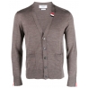Thom Browne - Cardigan con Scollo a V Rilassato a Righe in Jersey di Lana Merino Fine - Thom Browne Exclusive Luxury Collection