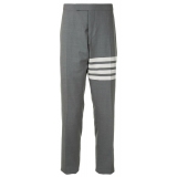 Thom Browne - Pantaloni a Vita Bassa con 4 Barre in Tessuto Semplice - Thom Browne Exclusive Luxury Collection