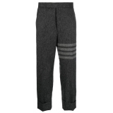 Thom Browne - Pantaloni a Vita Bassa con 4 Barre in Tessuto Semplice - Thom Browne Exclusive Luxury Collection