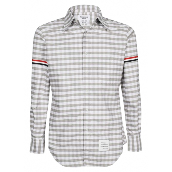 Thom Browne - Camicia Classica da Uomo con Fascia da Braccio - Thom Browne Exclusive Luxury Collection