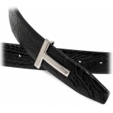 Tom Ford - Black Crocodile Effect Belt - Tom Ford Exclusive Luxury Collection