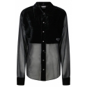 Tom Ford - Camicia Abbottonata con Pannelli in Seta Nera - Tom Ford Exclusive Luxury Collection