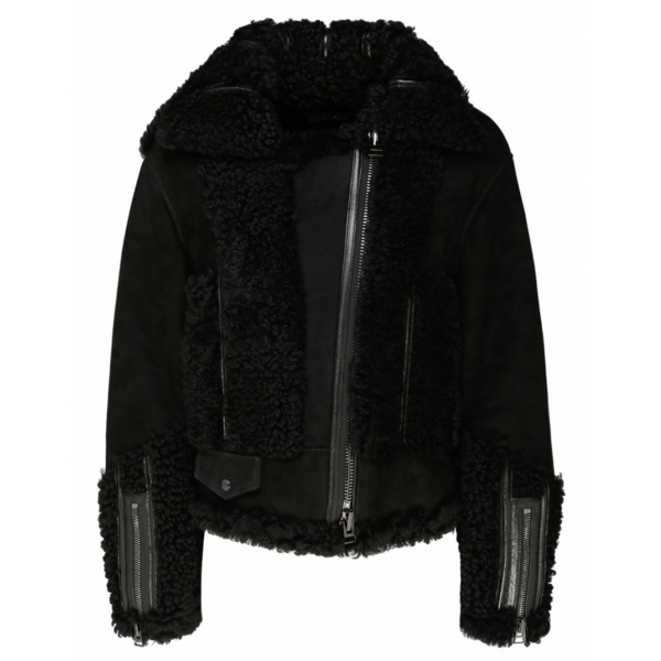 Tom Ford - Black Shearling Zip Up Jacket - Tom Ford Exclusive Luxury Collection