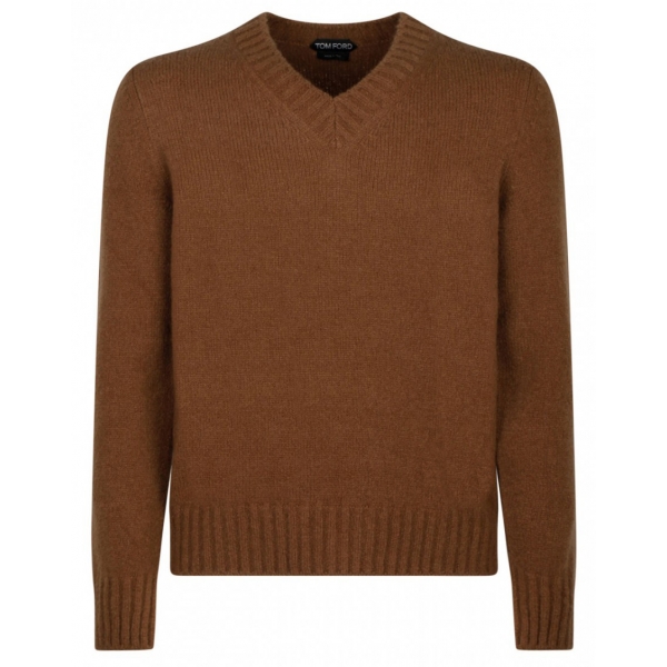 Tom Ford - Caramel V Neck Jumper - Tom Ford Exclusive Luxury Collection