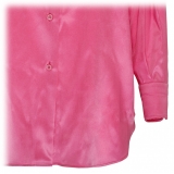 Tom Ford - Camicia con Colletto a Punta in Misto Seta Rosebloom - Tom Ford Exclusive Luxury Collection