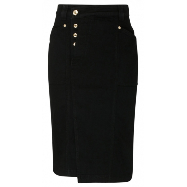 Tom Ford - Black Cotton Blend Asymmetric Pencil Skirt - Tom Ford Exclusive Luxury Collection