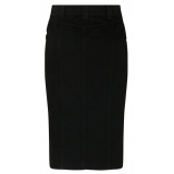 Tom Ford - Black Cotton Blend Asymmetric Pencil Skirt - Tom Ford Exclusive Luxury Collection