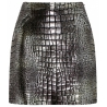 Tom Ford - Silver Tone Croc Effect Leather Mini Skirt - Tom Ford Exclusive Luxury Collection
