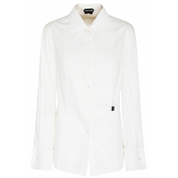 Tom Ford - Camicia in Misto Cotone Bianco - Tom Ford Exclusive Luxury Collection