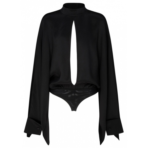 Tom Ford - Black Silk Wide Sleeve Bodysuit - Tom Ford Exclusive Luxury Collection