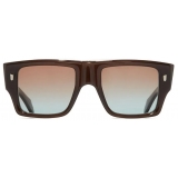 Cutler & Gross - 1414 Rectangle Sunglasses - Dark Brown Crystal - Luxury - Cutler & Gross