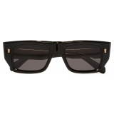 Cutler & Gross - 1413 Rectangle Sunglasses - Black on Crystal - Luxury - Cutler & Gross Eyewear