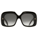 Cutler & Gross - 9891 Rectangle Sunglasses - Black on Crystal - Luxury - Cutler & Gross Eyewear