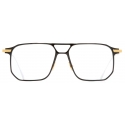 Cutler & Gross - 0006 Rectangle Optical Glasses - Black on 24K Yellow Gold + 18K Rhodium