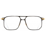 Cutler & Gross - 0006 Rectangle Optical Glasses - Black on 24K Yellow Gold + 18K Rhodium