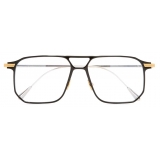 Cutler & Gross - 0006 Rectangle Optical Glasses - Black on 24K Yellow Gold + 18K Rhodium