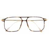 Cutler & Gross - 0006 Rectangle Optical Glasses - Havana on 24K Yellow Gold - Luxury - Cutler