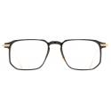 Cutler & Gross - 0007 Rectangle Optical Glasses - Black on 24K Yellow Gold + 18K Rhodium