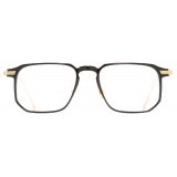 Cutler & Gross - 0007 Rectangle Optical Glasses - Black on 24K Yellow Gold + 18K Rhodium