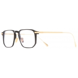 Cutler & Gross - 0007 Rectangle Optical Glasses - Black on 24K Yellow Gold + 18K Rhodium