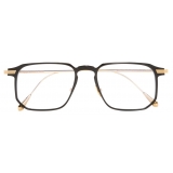 Cutler & Gross - 0007 Rectangle Optical Glasses - Black on 24K Yellow Gold + 18K Rhodium