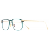 Cutler & Gross - 0007 Rectangle Optical Glasses - Green on 24K Yellow Gold - Luxury - Cutler