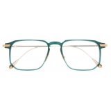 Cutler & Gross - 0007 Rectangle Optical Glasses - Green on 24K Yellow Gold - Luxury - Cutler