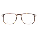 Cutler & Gross - 0007 Rectangle Optical Glasses - Havana on 18K Rhodium - Luxury - Cutler