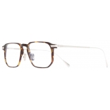 Cutler & Gross - 0007 Rectangle Optical Glasses - Havana on 18K Rhodium - Luxury - Cutler