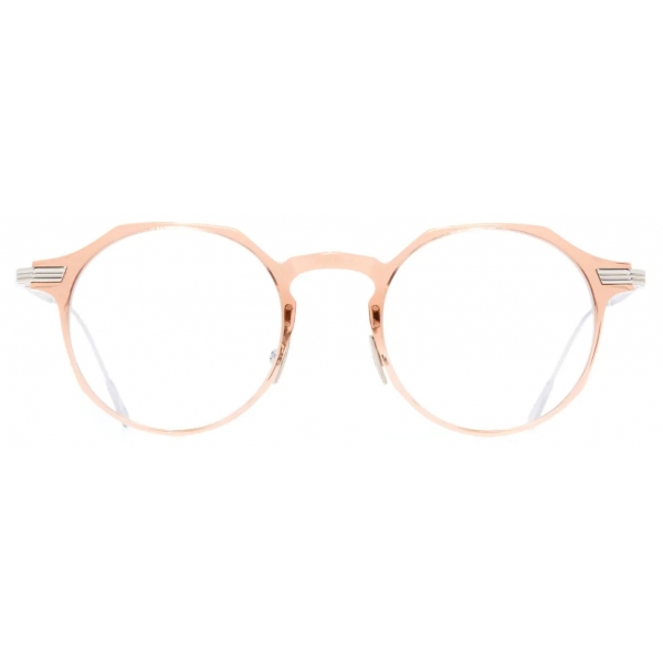 Cutler & Gross - 0008 Round Optical Glasses - Peach on 18K Rhodium - Luxury - Cutle