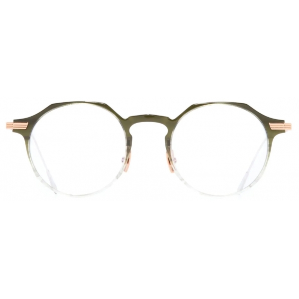 Cutler & Gross - 0008 Round Optical Glasses - Gradient Green on 18K Rose Gold + 18K Rhodium