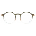 Cutler & Gross - 0008 Round Optical Glasses - Gradient Green on 18K Rose Gold + 18K Rhodium