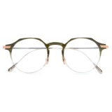 Cutler & Gross - 0008 Round Optical Glasses - Gradient Green on 18K Rose Gold + 18K Rhodium