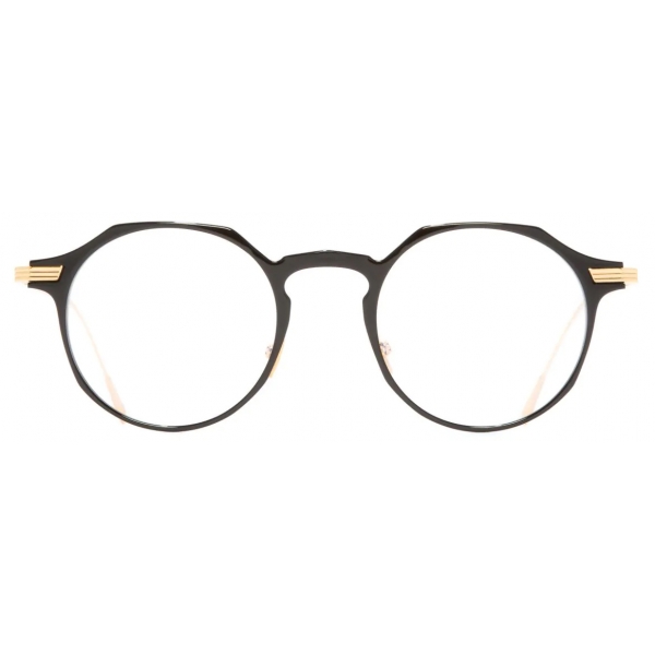 Cutler & Gross - 0008 Round Optical Glasses - Black on 24K Yellow Gold + 18K Rhodium - Luxury