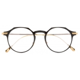 Cutler & Gross - 0008 Round Optical Glasses - Black on 24K Yellow Gold + 18K Rhodium - Luxury