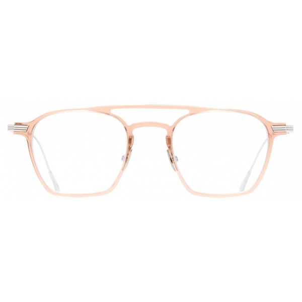 Cutler & Gross - 0009 Round Optical Glasses - Peach on 18K Rhodium - Luxury - Cutler & Gross