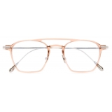 Cutler & Gross - 0009 Round Optical Glasses - Peach on 18K Rhodium - Luxury - Cutler & Gross