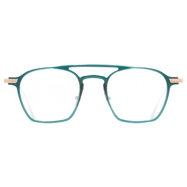 Cutler & Gross - 0009 Round Optical Glasses - Gradient Green on 18K Rose Gold + 18K Rhodium