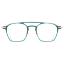 Cutler & Gross - 0009 Round Optical Glasses - Gradient Green on 18K Rose Gold + 18K Rhodium