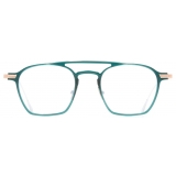 Cutler & Gross - 0009 Round Optical Glasses - Gradient Green on 18K Rose Gold + 18K Rhodium