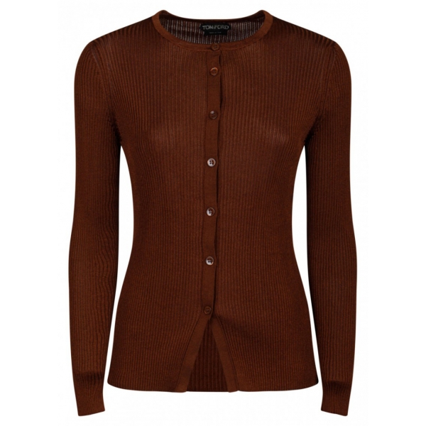 Tom Ford - Brown Jersey Cardigan - Tom Ford Exclusive Luxury Collection