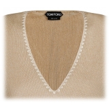 Tom Ford - Light Beige V Neck Sweater - Tom Ford Exclusive Luxury Collection